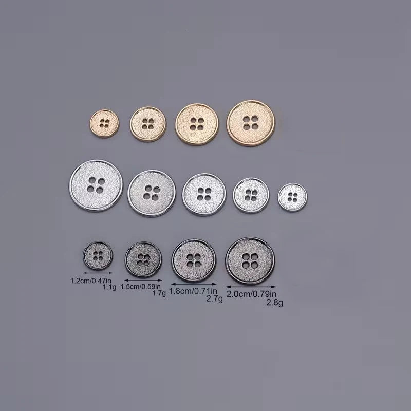 10-Pack 20mm Metal Round 4-Hole Buttons – Coats & Sweaters Sewing Buttons Babs