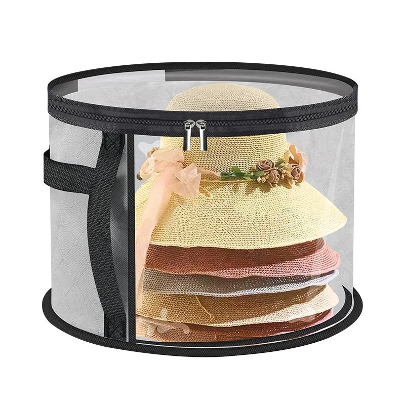 Large Foldable Hat Storage Box – Dustproof Transparent Organizer Hat Storage Box Babs grey