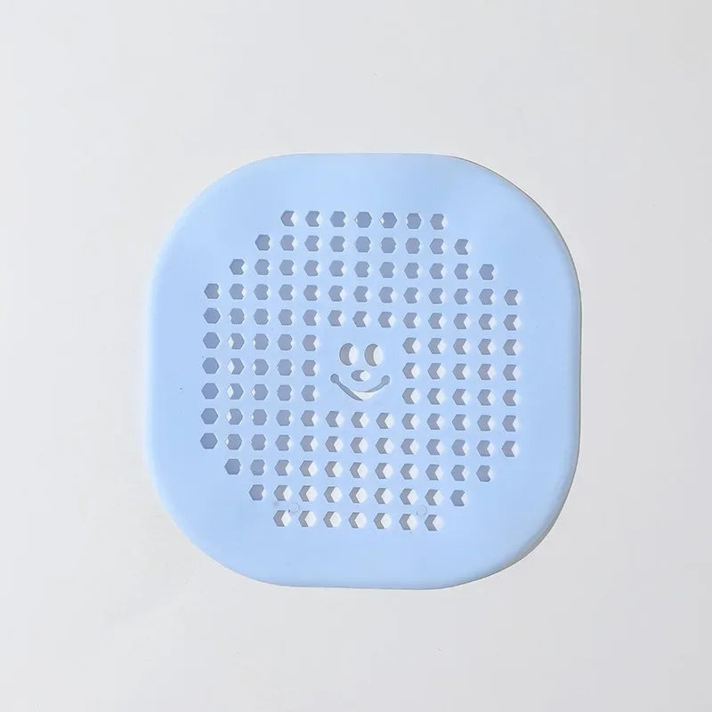 Silicone Drain Hair Catcher Strainer for Sink & Shower Drain Strainer Babs 1-Blue 14x14CM