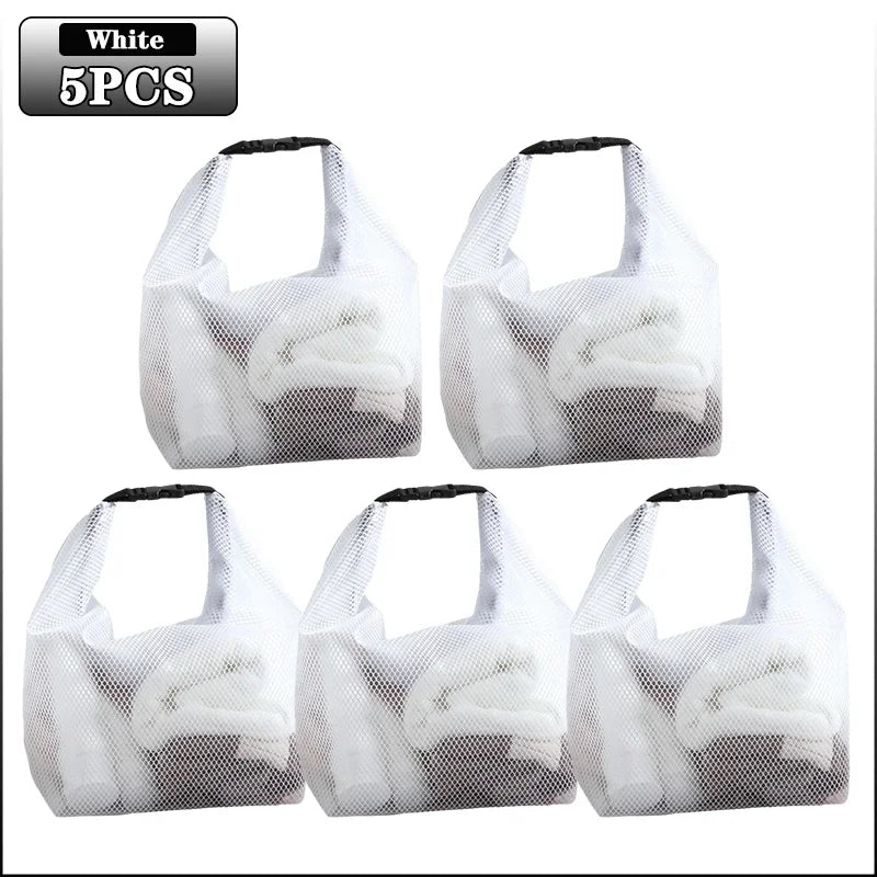 Transparent Waterproof Travel Toiletry & Makeup Organizer Bag Toiletry Travel Bag Babs White-5PCS S