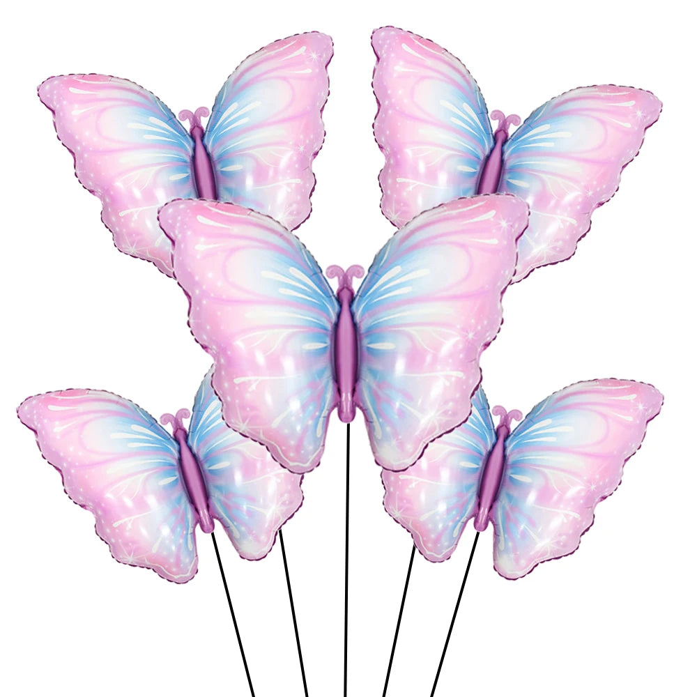 5pcs Butterfly Foil Balloons – Party, Birthday & Baby Shower Party Foil Balloons Babs