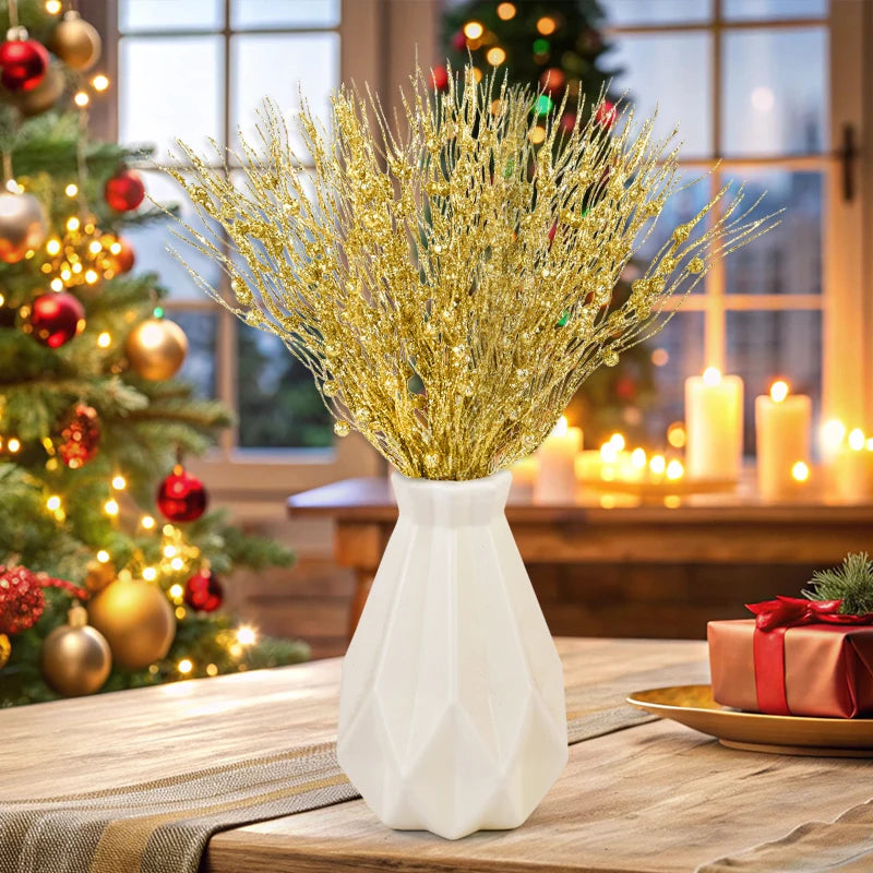 Christmas Glitter Berry Stem Branches – Xmas Tree & Vase Decor Christmas Tree Ornament Babs