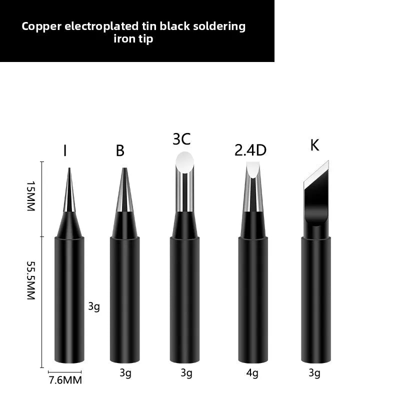 5pcs Lead-Free Soldering Iron Tips Set – I B K Universal Bits Soldering Iron Tips Babs Black 5pcs