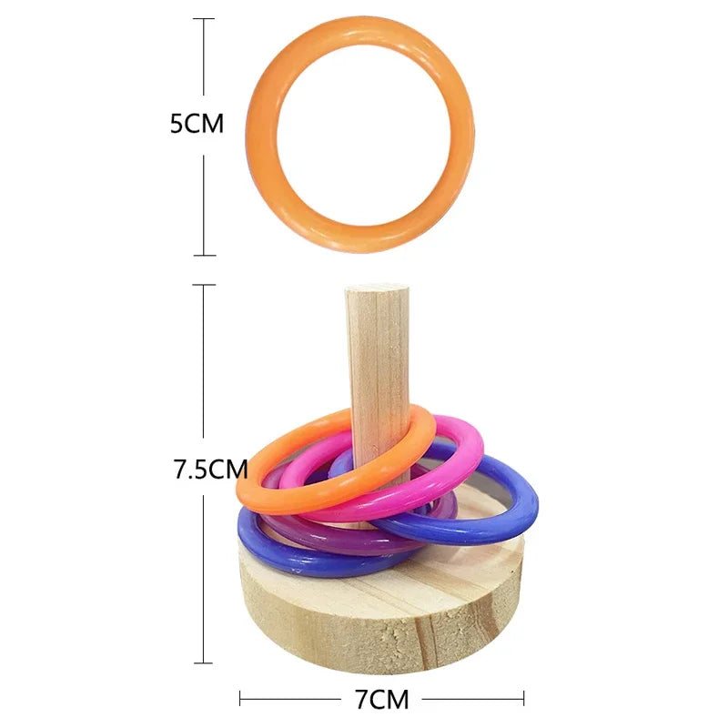 Wooden Interactive Ring Toy for Parrots & Parakeets Bird Ring Toy Babs