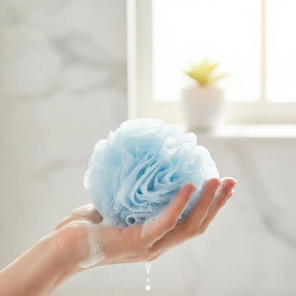Exfoliating Back Scrubber & Bath Towel Set with Bath Flower Bath Scrubber Set Babs
