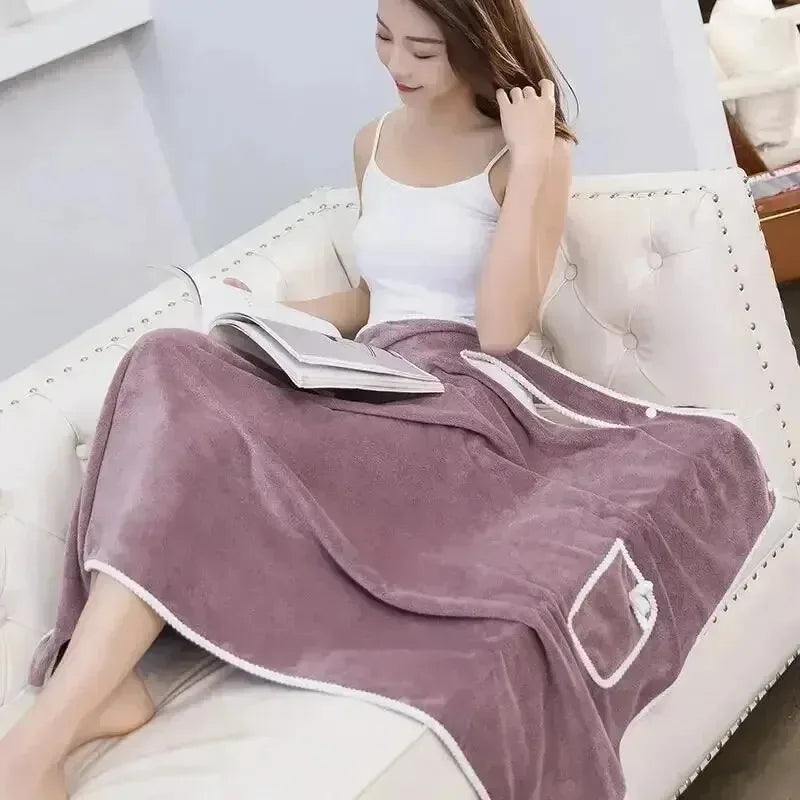 Women's Wearable Bath Towel Wrap – Fast Drying Spa Robe 135×80cm Wearable Bath Towel Babs