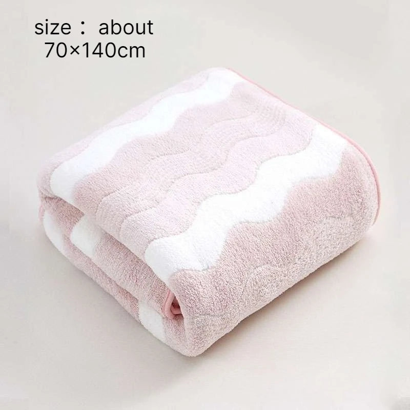 Extra Large Coral Velvet Bath Towel – Soft & Fast Absorbing Bath Towel Babs pink 1pc 70x140cm