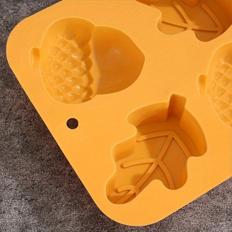 Silicone Harvest Chocolate Mold – Leaf & Nut Candy Baking Mold Silicone Baking Mold Babs
