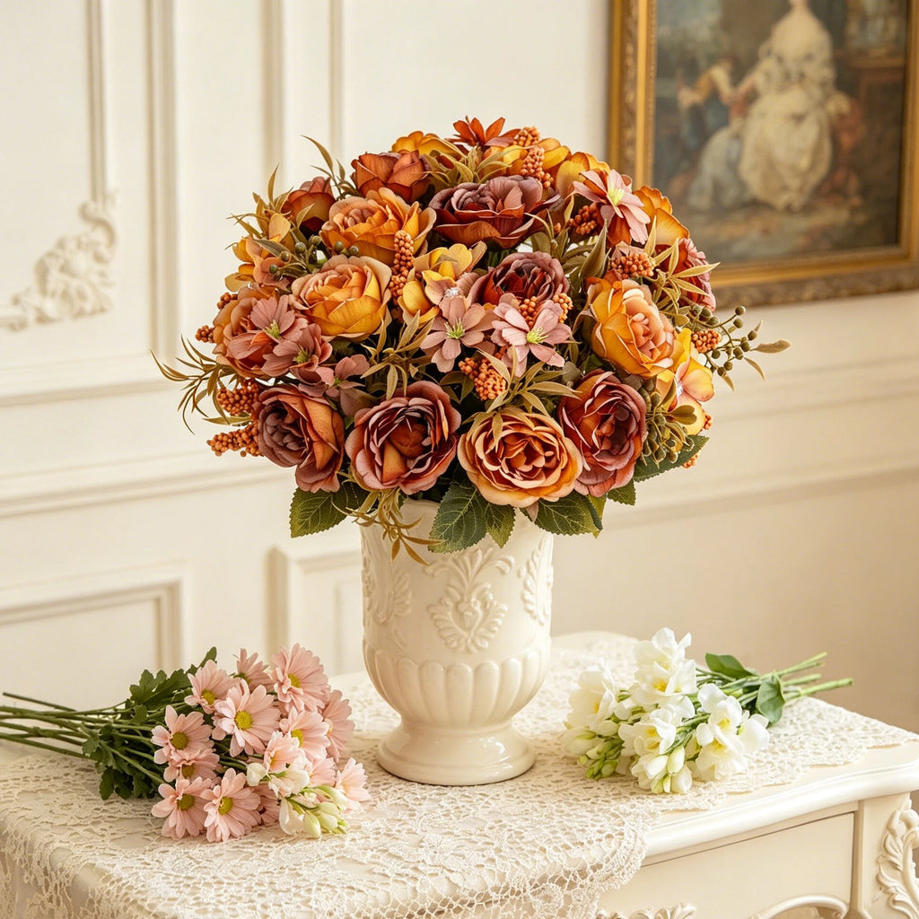 Artificial Silk Roses & Peony Bouquet – Wedding & Home Decor Artificial Flower Bouquet Babs