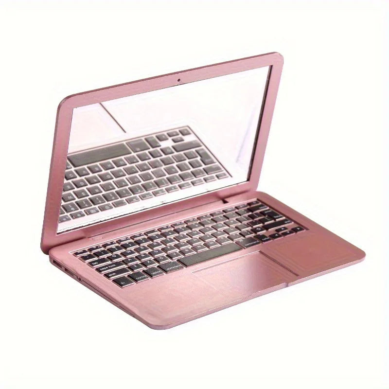 Mini Folding Makeup Mirror – Cute Laptop Design, Portable Compact Makeup Mirror Babs pink