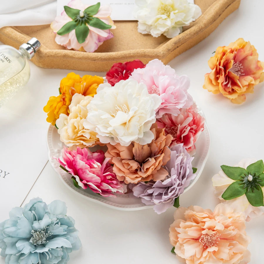 Artificial Silk Peony Flower Heads 50/100Pcs – DIY Wedding Décor Artificial Flower Heads Babs