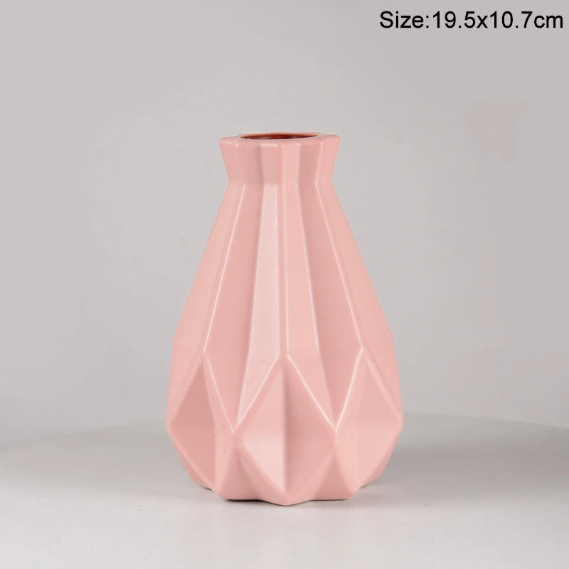 Modern Nordic Plastic Flower Vase – Tabletop Bouquet Pot Decorative Flower Vase Babs Style10