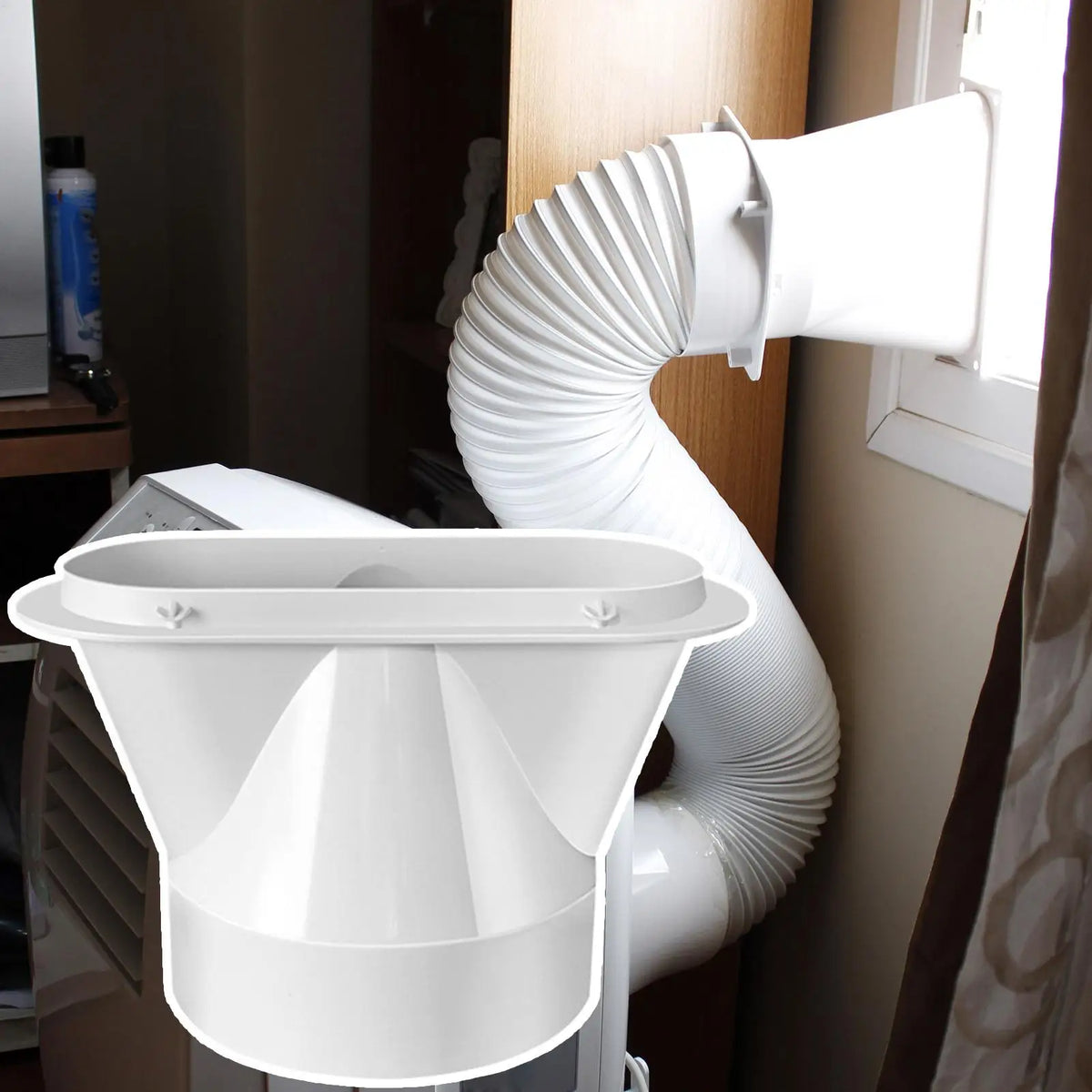 Portable AC Exhaust Hose Adapter | Window Vent Baffle Connector AC Hose Adapter Babs