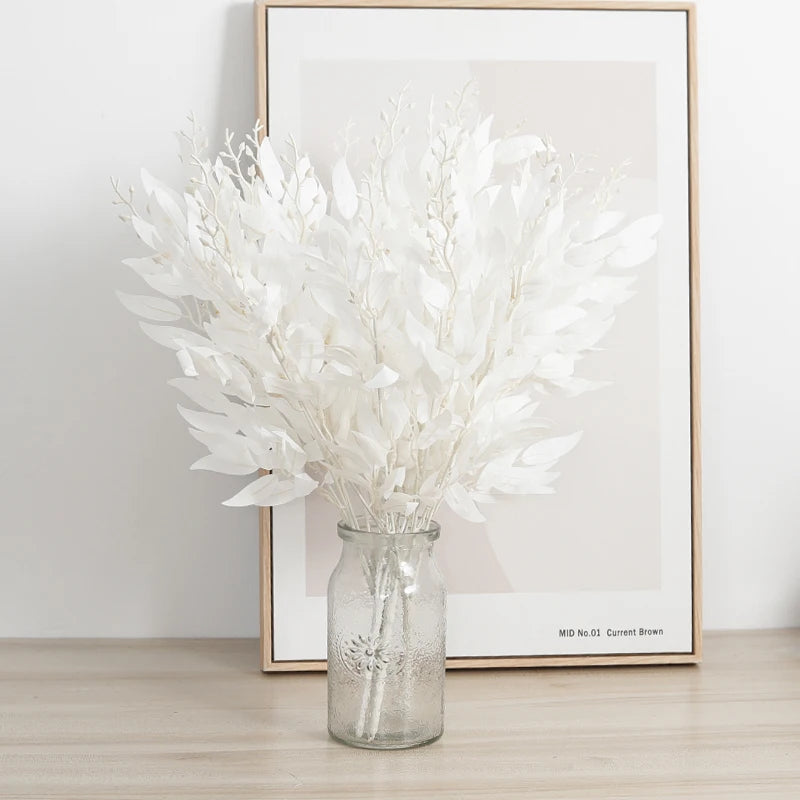 Artificial Willow Eucalyptus Leaf Stems – Silk Floral Décor Artificial Leaf Stem Babs