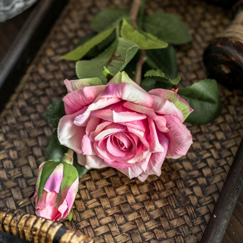 Artificial Silk Rose Bouquet – Wedding & Home Table Decor Artificial Silk Flowers Babs rose pink 1pc