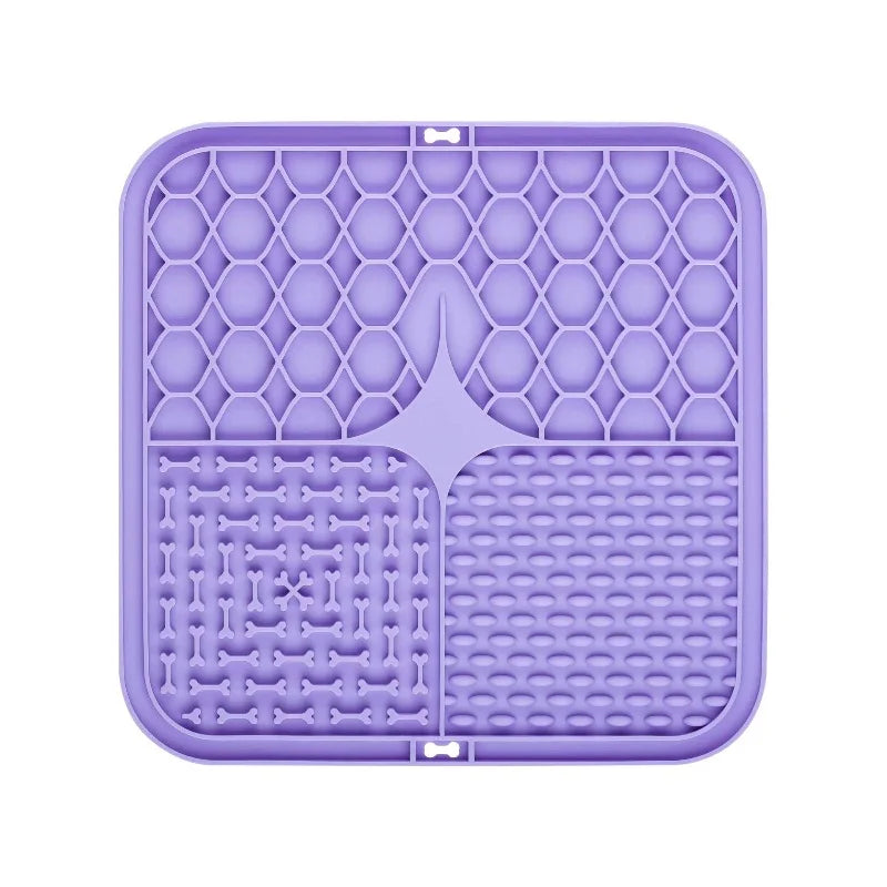 Dog Slow Feeder Lick Mat with Suction Cup – All Breeds Slow Feeder Lick Mat Babs Pruple