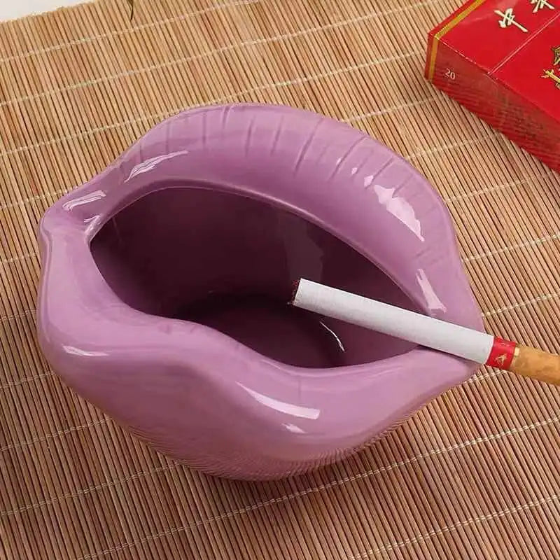 Ceramic Lip Ashtray – Scandinavian Creative Desktop Ornament Ceramic Ashtray Babs Purple