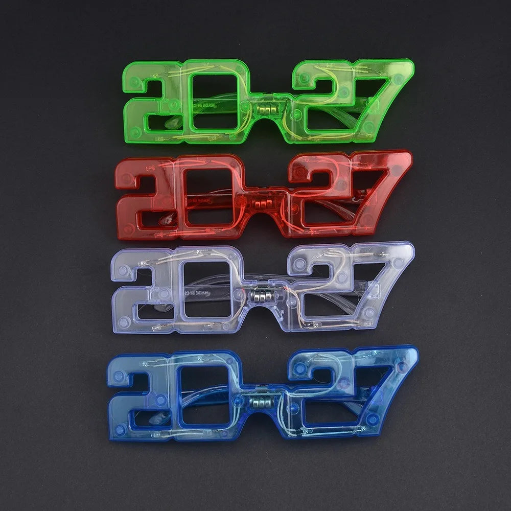 12pcs LED 2027 Glasses New Year Graduation Party Photo Props LED Party Glasses Babs