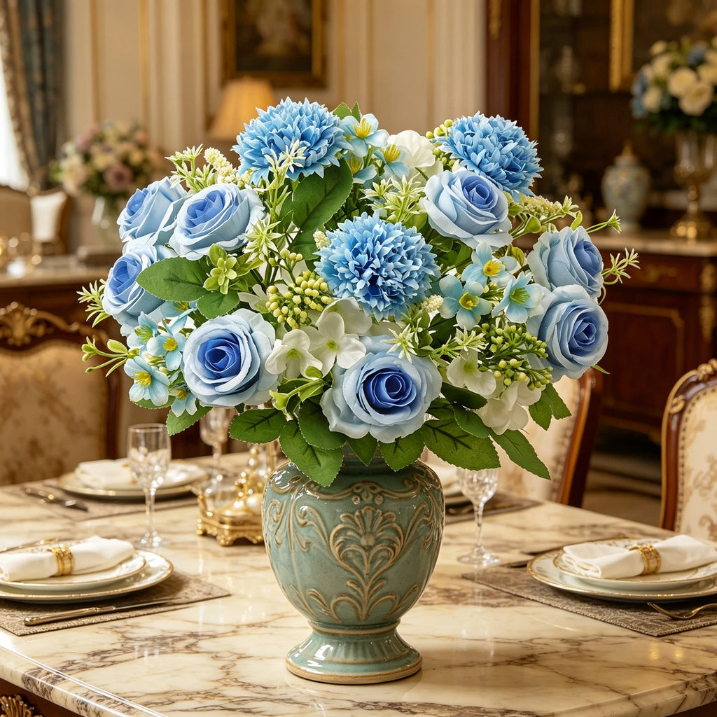 Artificial Silk Hydrangea Rose Bouquet – Wedding & Home Décor Artificial Flower Bouquet Babs