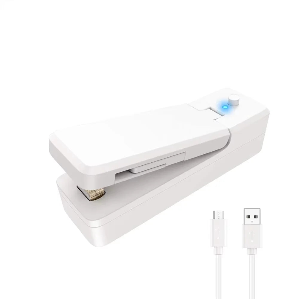 Mini 2-in-1 Rechargeable Heat Bag Sealer & Cutter – Portable Heat Bag Sealer Babs 1 pack white