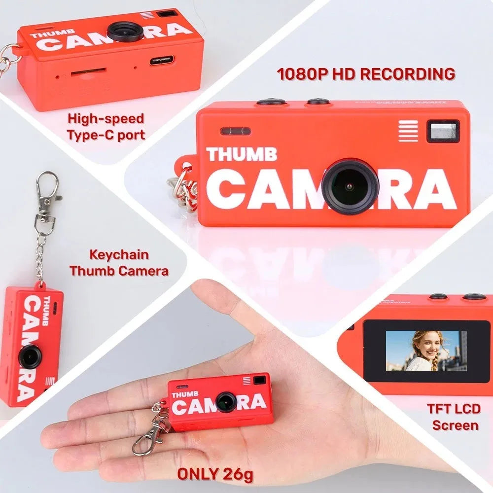KEBIDUMEI 1080P HD Mini Digital Camera – Retro Keychain Cam Mini Digital Camera Babs