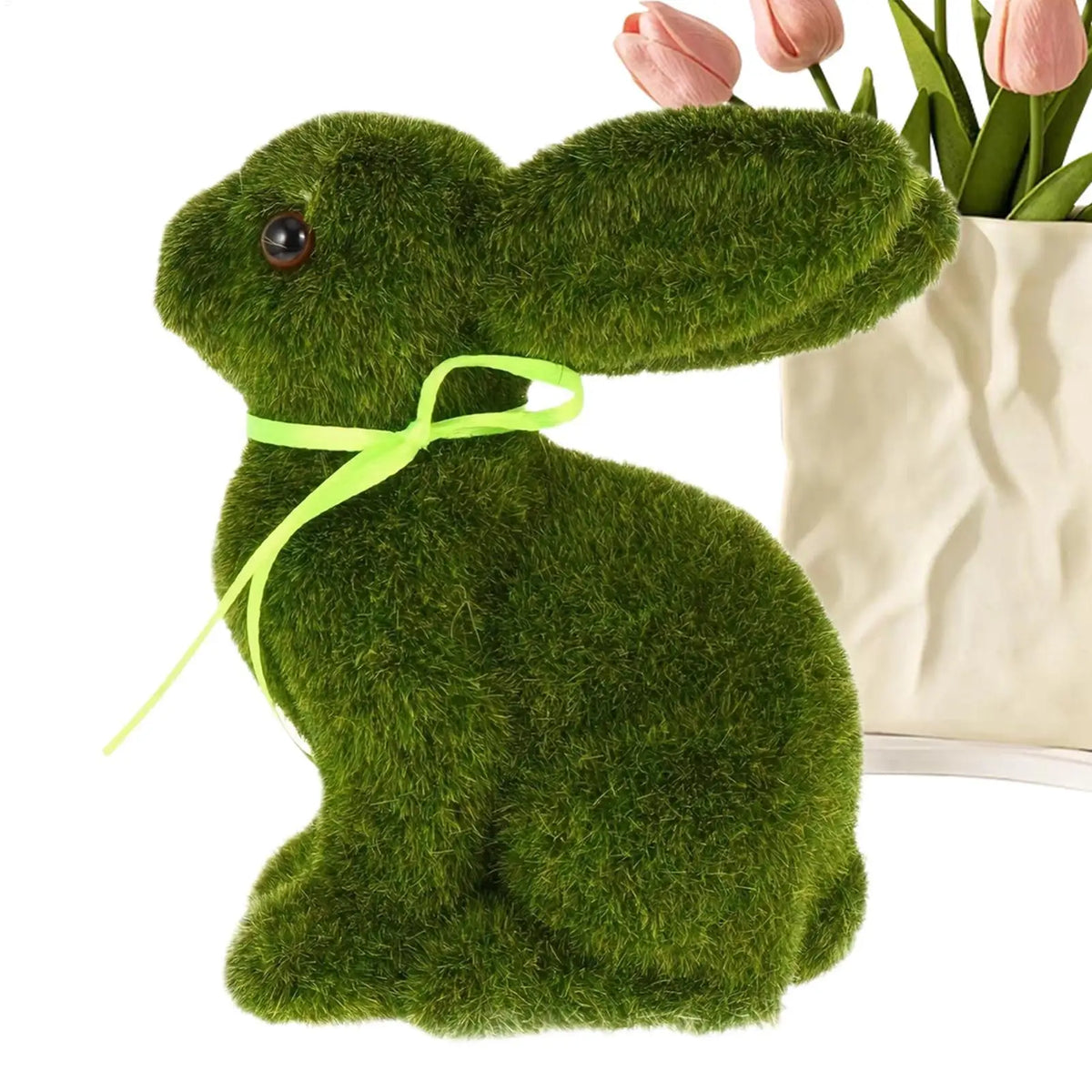 Moss Bunny Easter Rabbit Foam Flocking Garden Decoration Easter Garden Decoration Babs