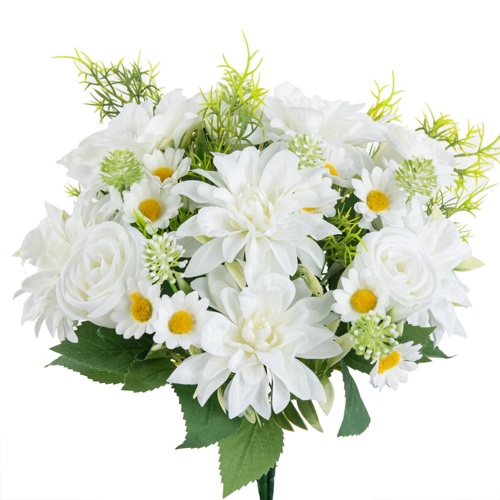 Silk Dahlia Rose Artificial Bouquet – Wedding & Home Décor Artificial Flower Bouquet Babs color 1 1 piece