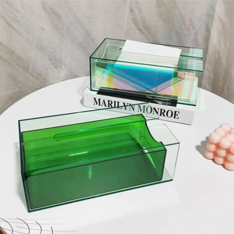 Acrylic Drawer Tissue Box – Luxury Decorative Napkin Case Tissue Box Holder Babs