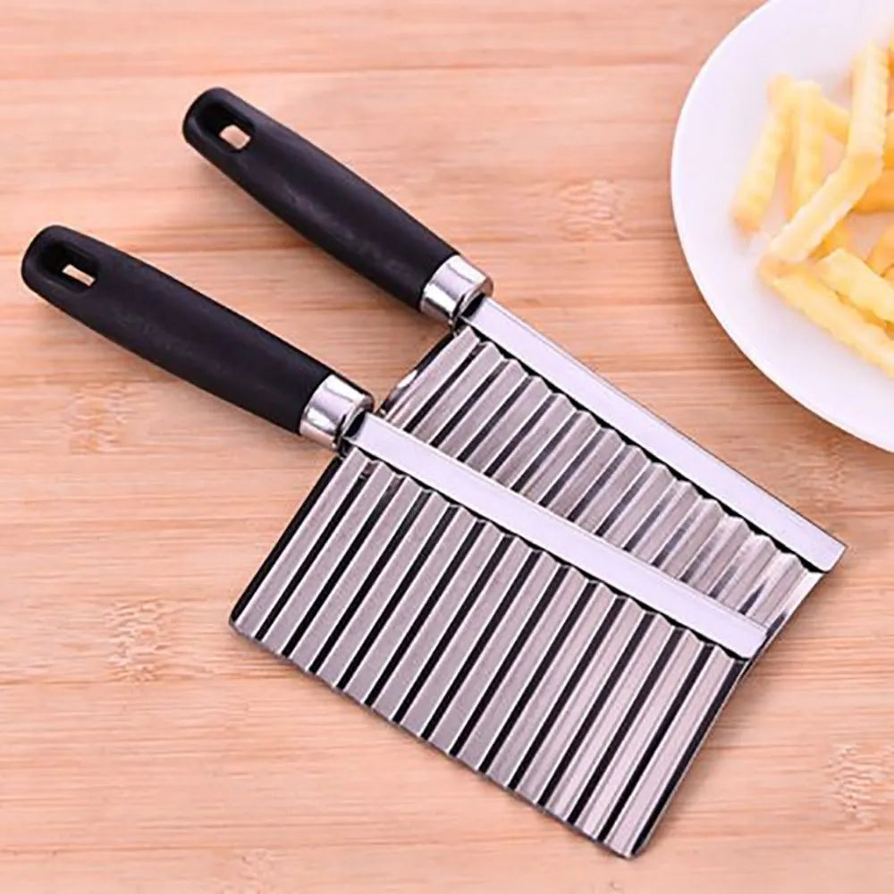 Stainless Steel Wavy Crinkle Cutter Knife – Potato & Veggie Slicer Crinkle Cutter Knife Babs