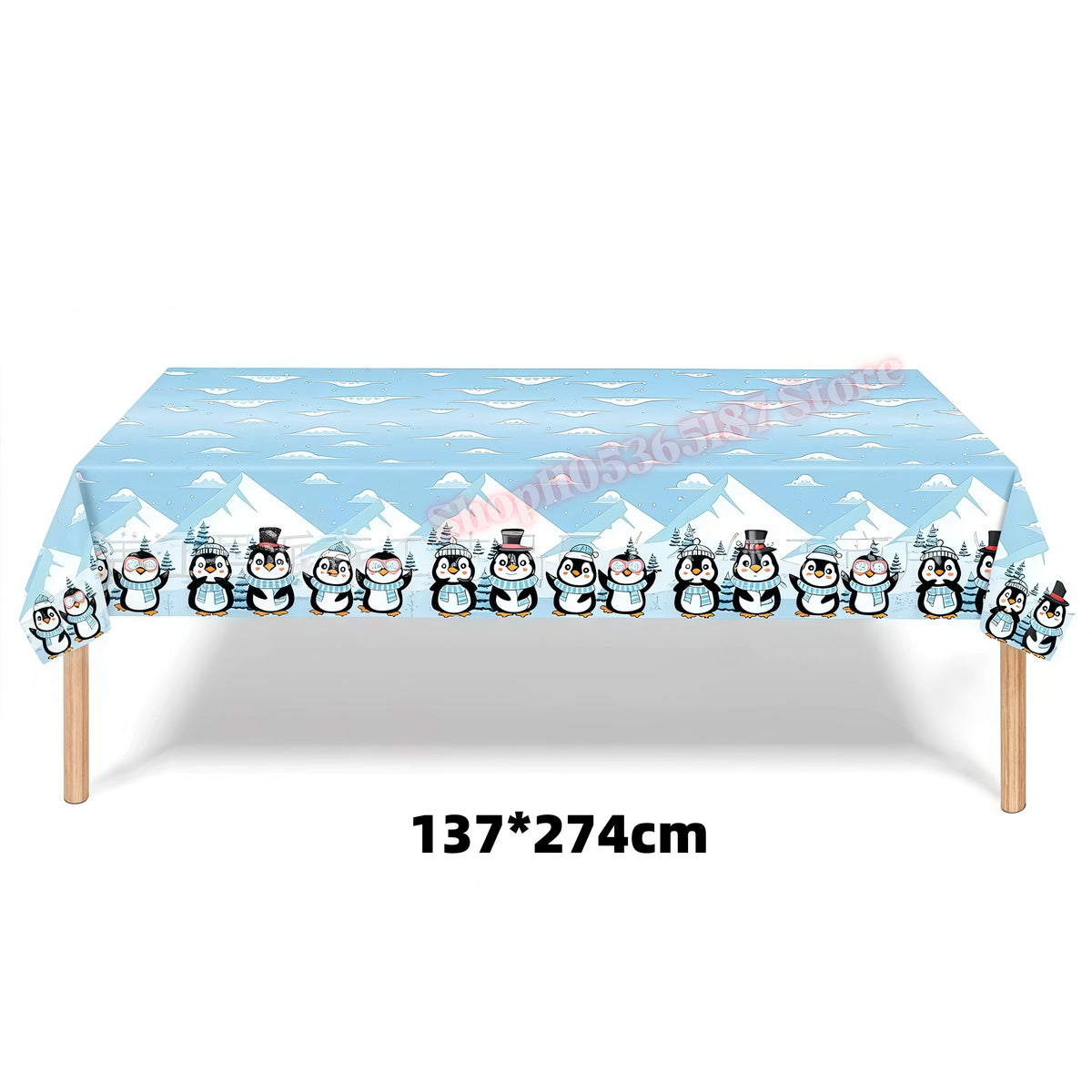 Penguin Theme Birthday Party Decoration Set – Banner, Plates & Cups Party Decoration Set Babs 1pcs tablecloth others