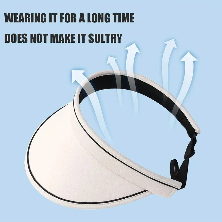 Women's Wide Brim Open-Top UV Sun Visor Hat | Foldable Sun Visor Hat Babs