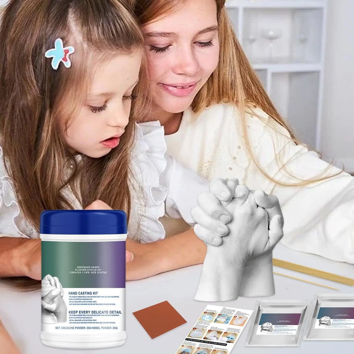 3D Hand Casting Kit – Family, Couples & Baby Plaster Mold Hand Casting Kit Babs