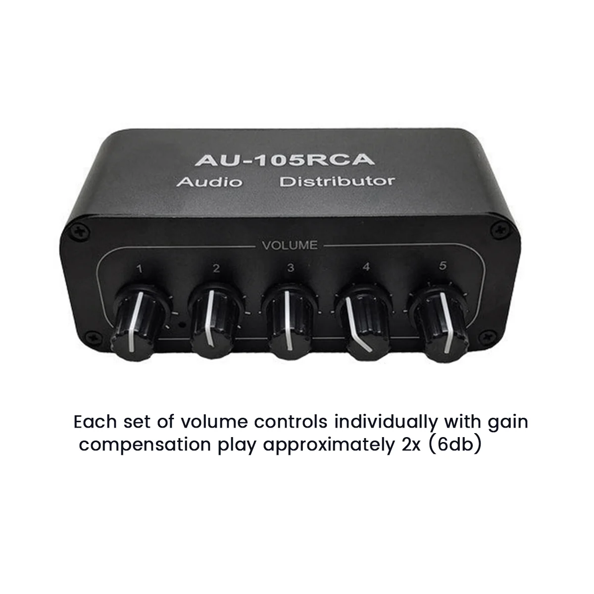 5-Channel RCA Audio Distributor – 1 In 5 Out Stereo Splitter RCA Audio Distributor Babs