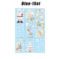 Christmas Window Clings – Santa, Snowman & Xmas Tree Decals Window Clings Decals Babs Blue 1PC 30x20x0.2cm