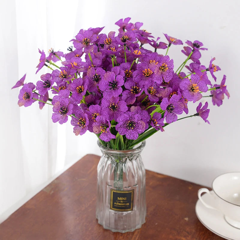 18-Head Violet Artificial Flower Bouquet – Home & Wedding Décor Artificial Flower Bouquet Babs