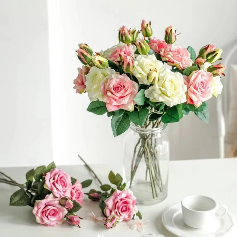 Artificial Silk Pink Rose Bouquet – Home & Wedding Decor Artificial Flower Bouquet Babs