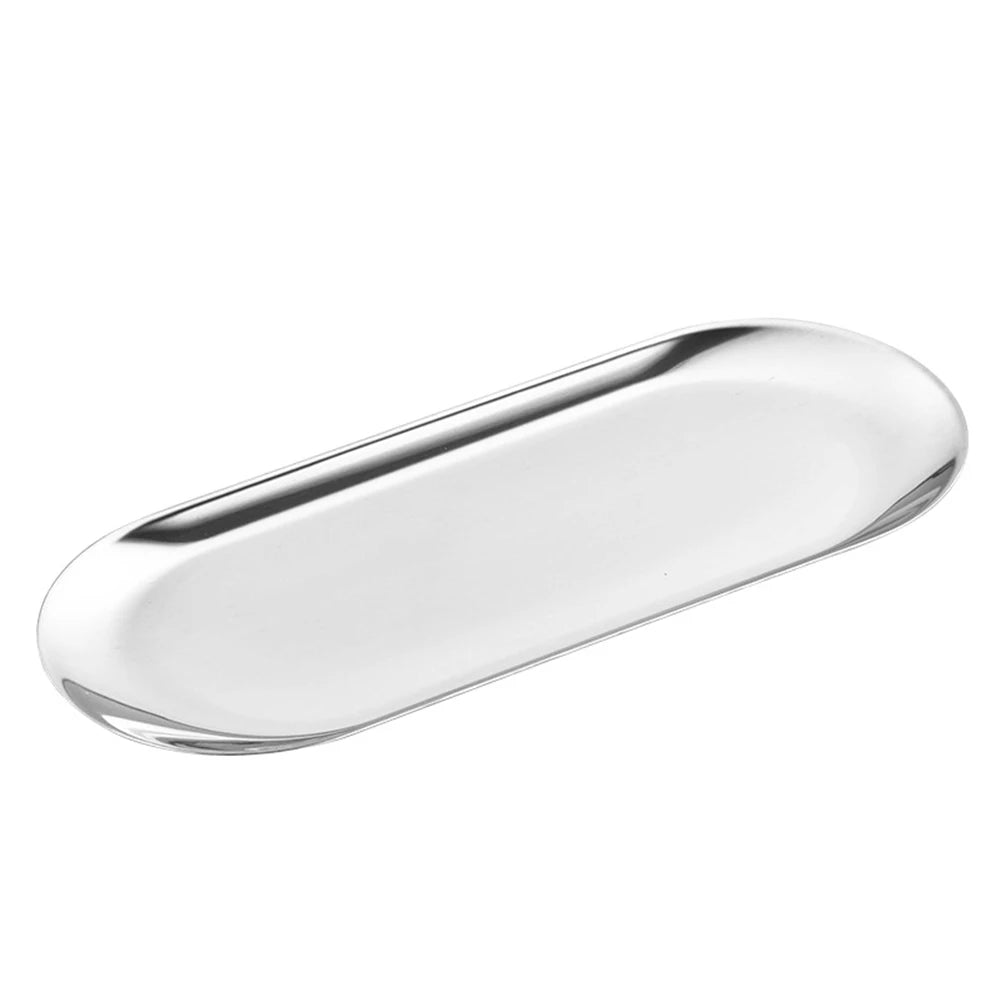 Stainless Steel Oval Tray – Jewelry, Cosmetics & Home Organizer Oval Serving Tray Babs 30cm