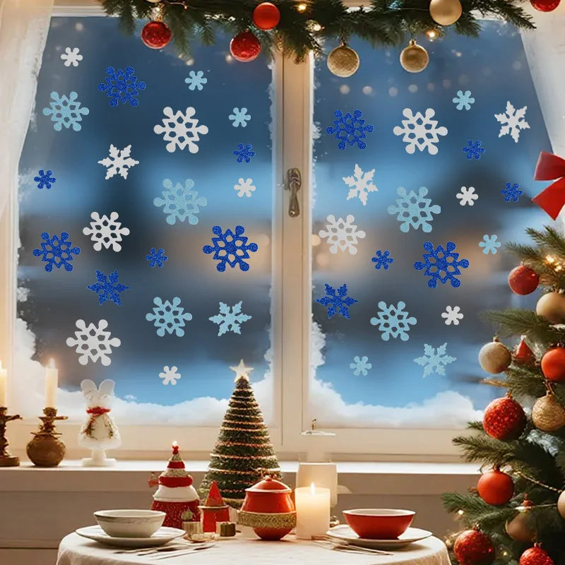 100Pcs 3D Glitter Snowflake Foam Stickers – Christmas DIY Decor Craft Foam Stickers Babs