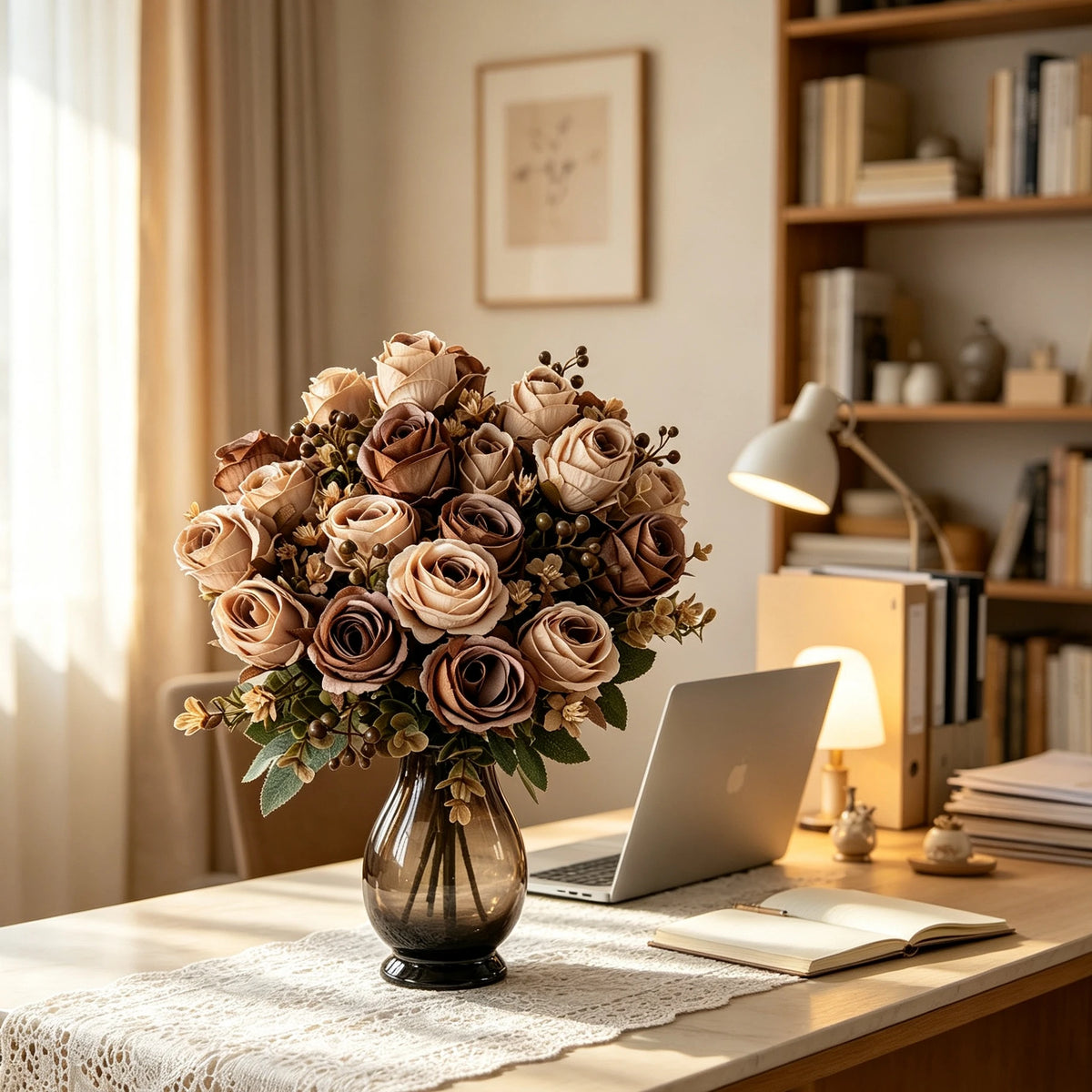 Silk Artificial Rose Bouquet – Wedding & Home Décor (3/6 pcs) Artificial Flower Bouquet Babs