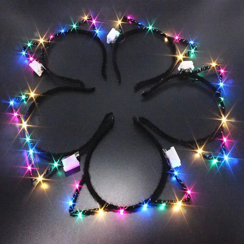 LED Cat Ear Headband – Flashing Glow Party Hair Accessory LED Party Headband Babs