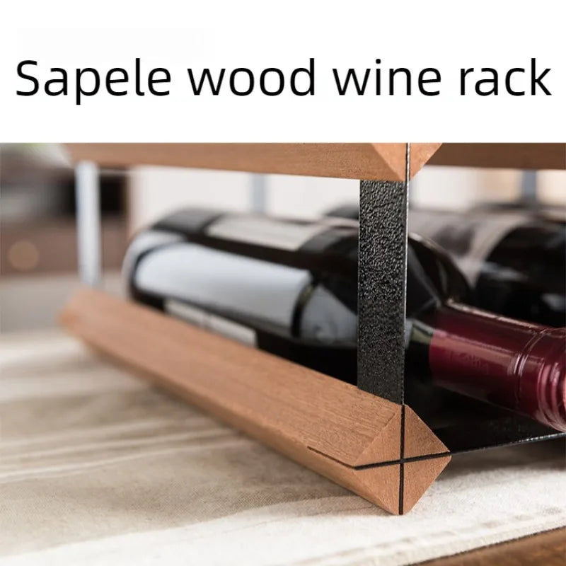 Luxury Wooden & Steel Decorative Wine Rack | Elegant Holder Decorative Wine Rack Babs