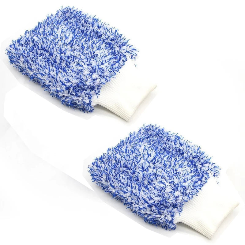 Microfiber Car Wash Gloves – Scratch-Free High Density Car Wash Gloves Babs Blue-2Pcs