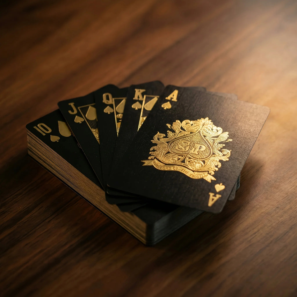 Tear-Resistant Playing Cards – Gold Foil Heart Design & Storage Box Playing Card Deck Babs