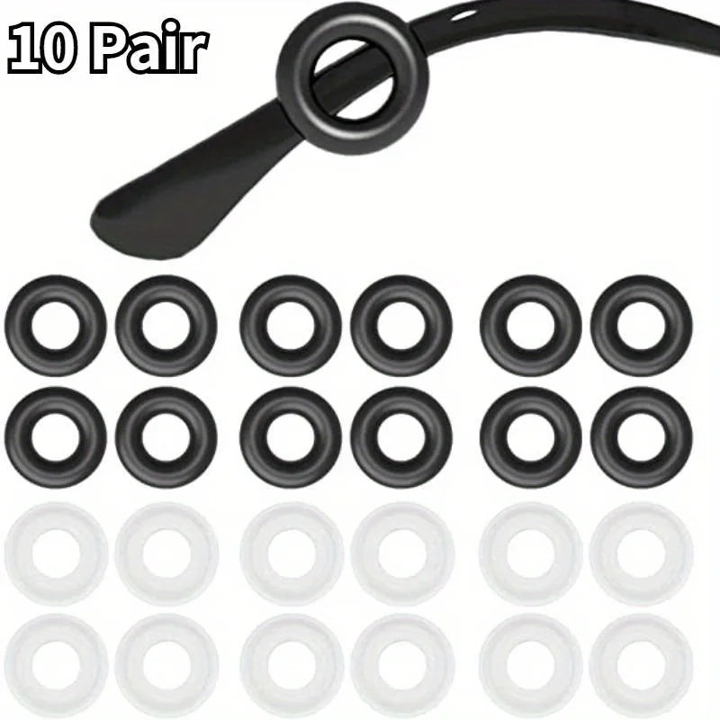 10 Pairs Silicone Eyeglass Temple Tips – Anti-Slip Ear Hooks Eyeglass Accessories Babs