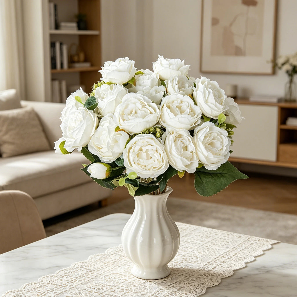 UV-Protected Silk Rose Bouquet – Wedding & Home Décor Artificial Flower Bouquet Babs