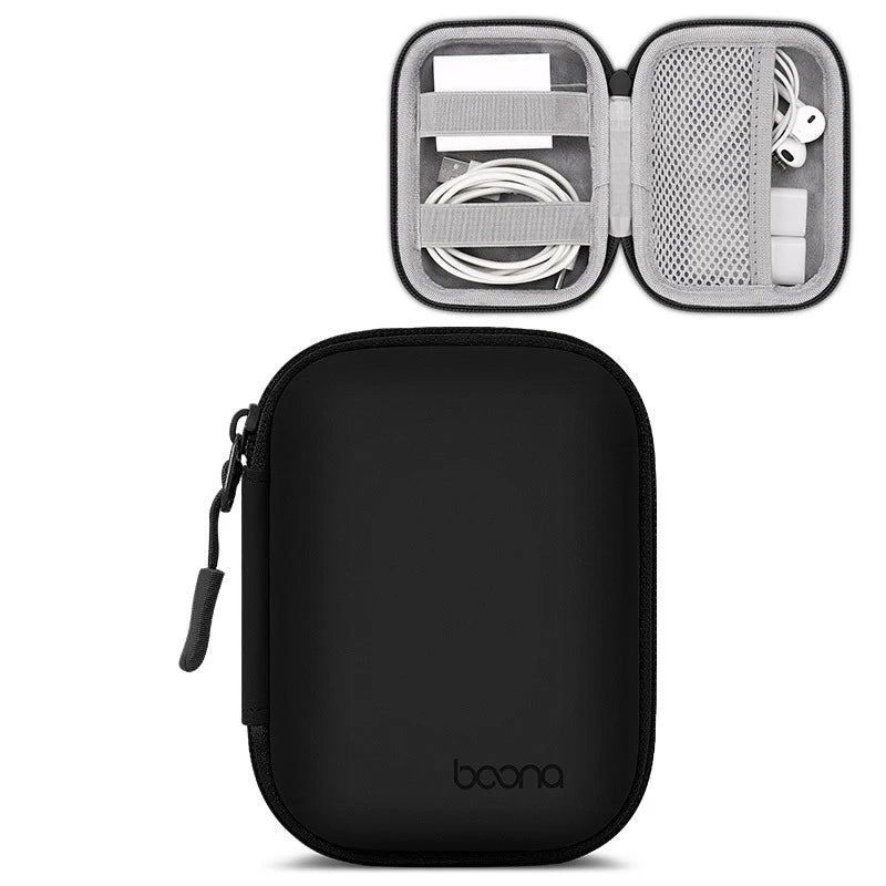 Mini Hard Shell Digital Storage Bag – Travel Organizer Case Digital Organizer Case Babs B-black