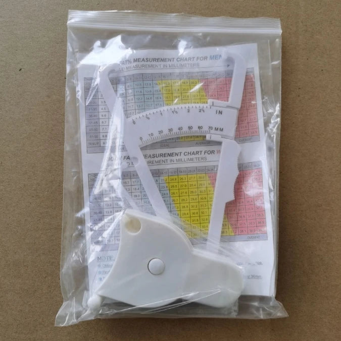 Body Fat Caliper & Waist Tape Measure Set – Fitness Tool Body Measurement Set Babs WHITE