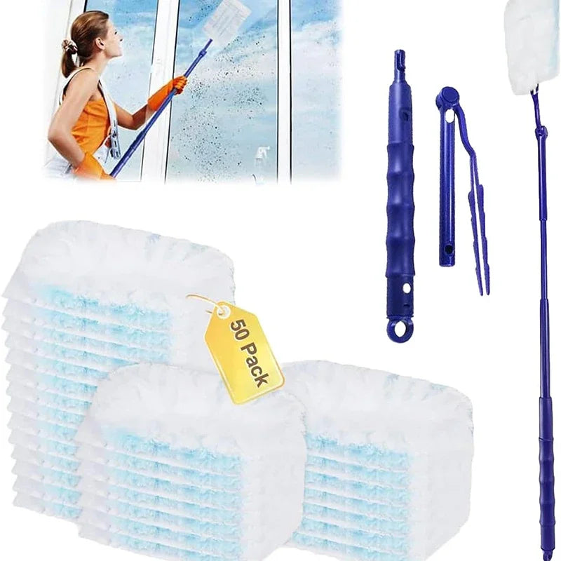 Extended Pole Microfiber Duster – Electrostatic Dust Collector Microfiber Duster Babs