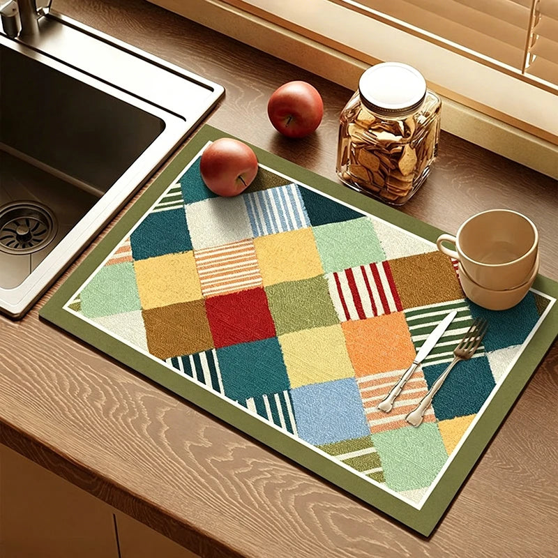 Quick-Dry Antiskid Kitchen Drain Mat – 30×40 cm Counter Mat Kitchen Drain Mat Babs