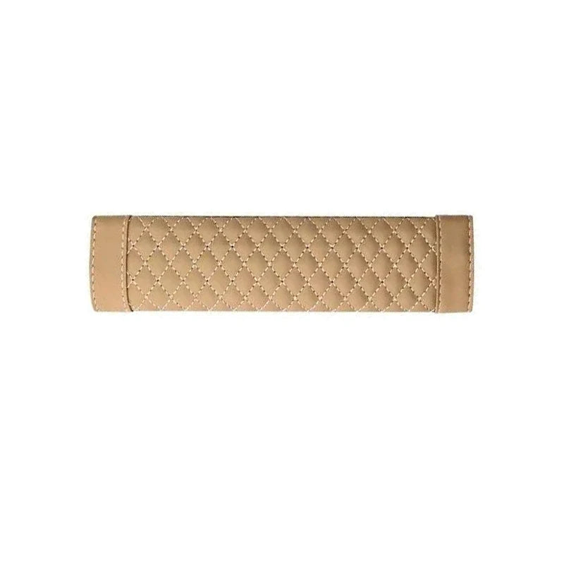 Universal PU Leather Car Seat Belt Cover Shoulder Pad Cushion Seat Belt Cover Babs Beige-1Pc